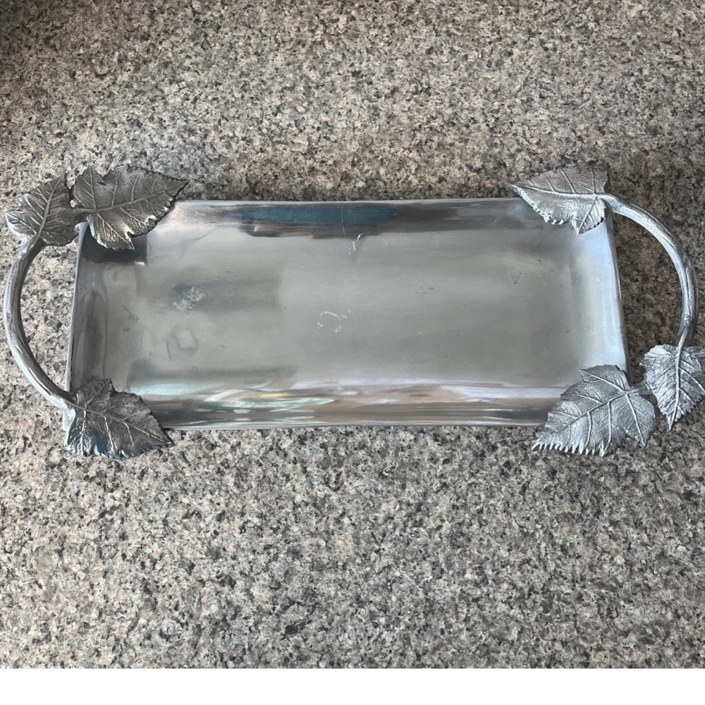 Martha Stewart Collection Park Vines 16"x7.5" Polished Aluminum Serving Tray